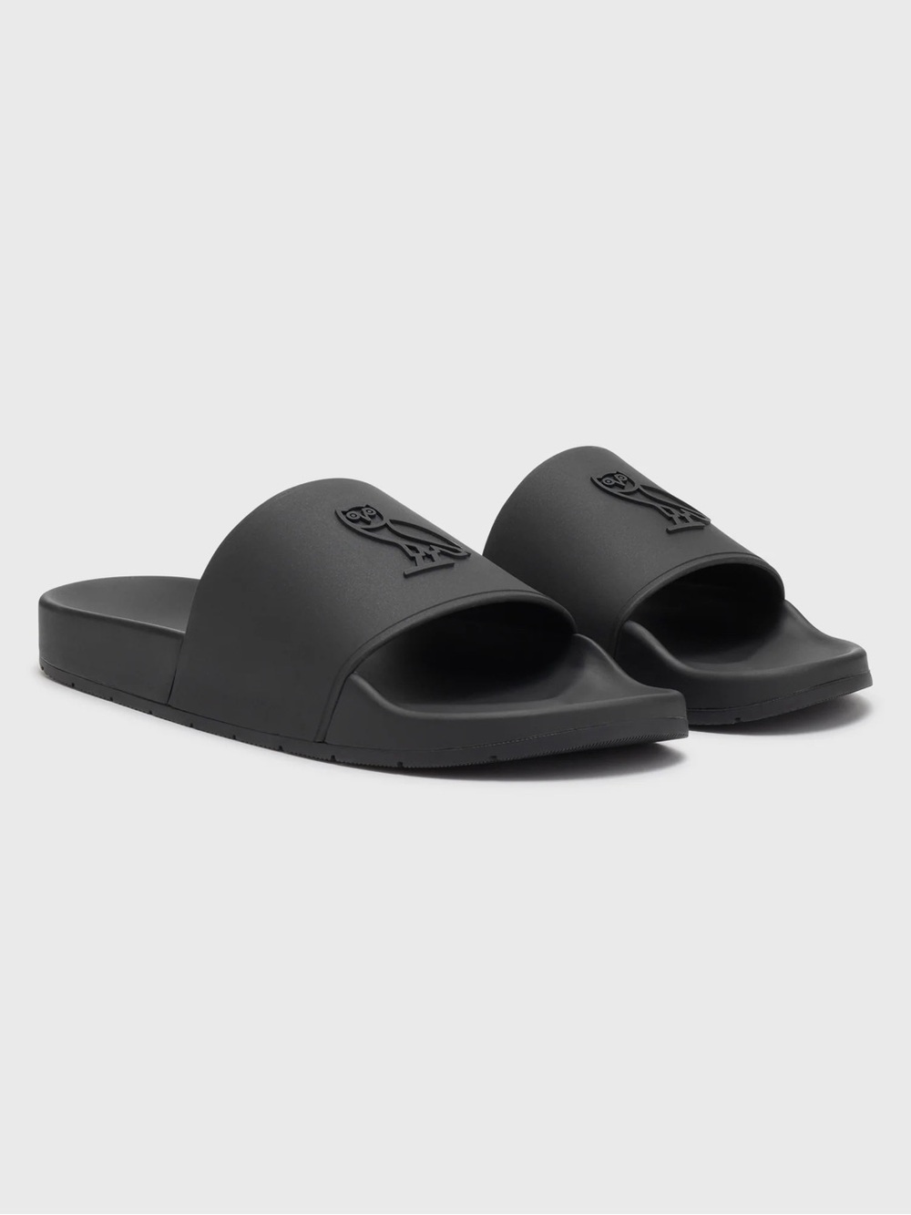 OVO Black Men's Slide Sandals with Owl Logo